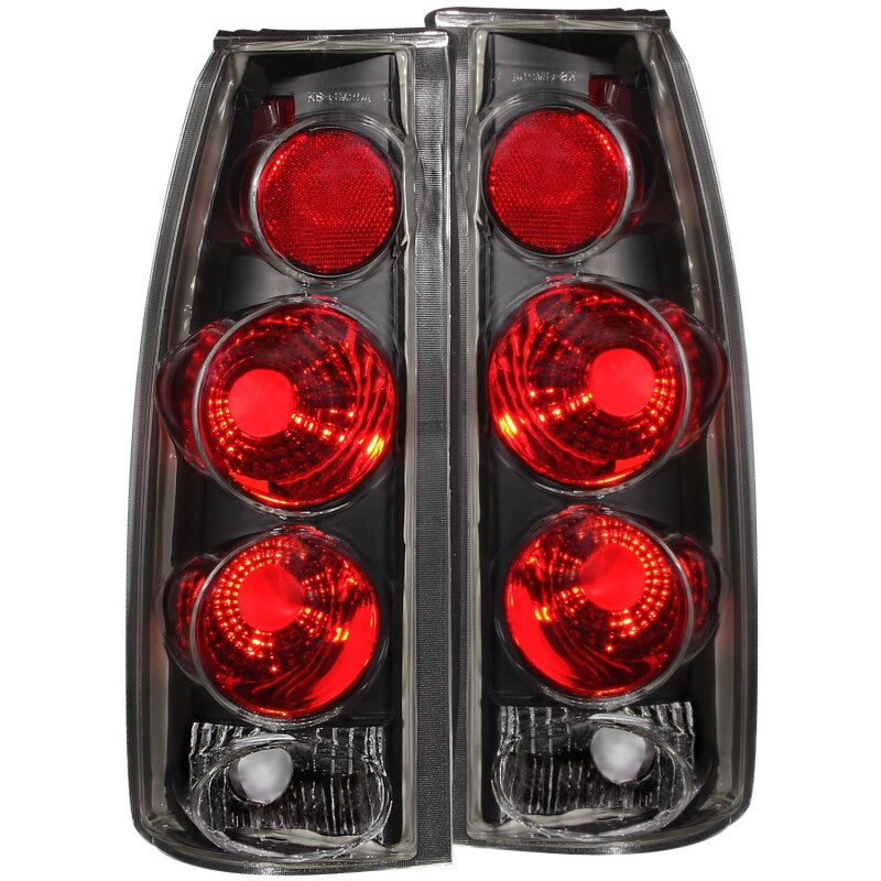 ANZO 1999-2000 Cadillac Escalade Taillights Black 3D Style ANZO Tail Lights  AXOPROS