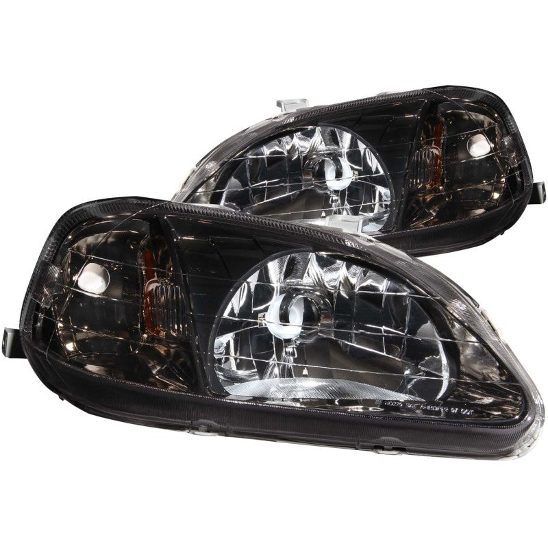 ANZO 1999-2000 Honda Civic Crystal Headlights Gun-Metal Gray ANZO Headlights AXOPROS