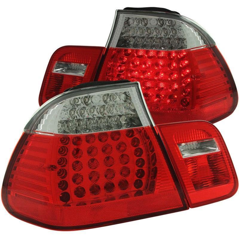 ANZO 1999-2001 BMW 3 Series E46 LED Taillights Red/Clear 4pc ANZO Tail Lights AXOPROS