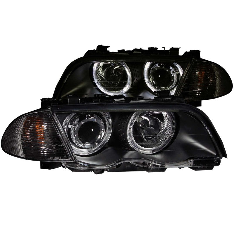 ANZO 1999-2001 BMW 3 Series E46 Projector Headlights w/ Halo Black (CCFL) ANZO Headlights AXOPROS