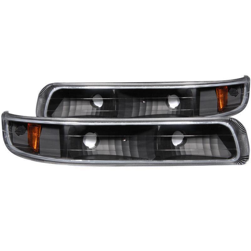 ANZO 1999-2002 Chevrolet Silverado 1500 Euro Parking Lights Black w/ Amber Reflector ANZO Lights Corner AXOPROS