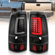 ANZO 1999-2002 Chevy Silverado 1500 LED Taillights Plank Style Black w/Clear Lens ANZO Tail Lights  AXOPROS