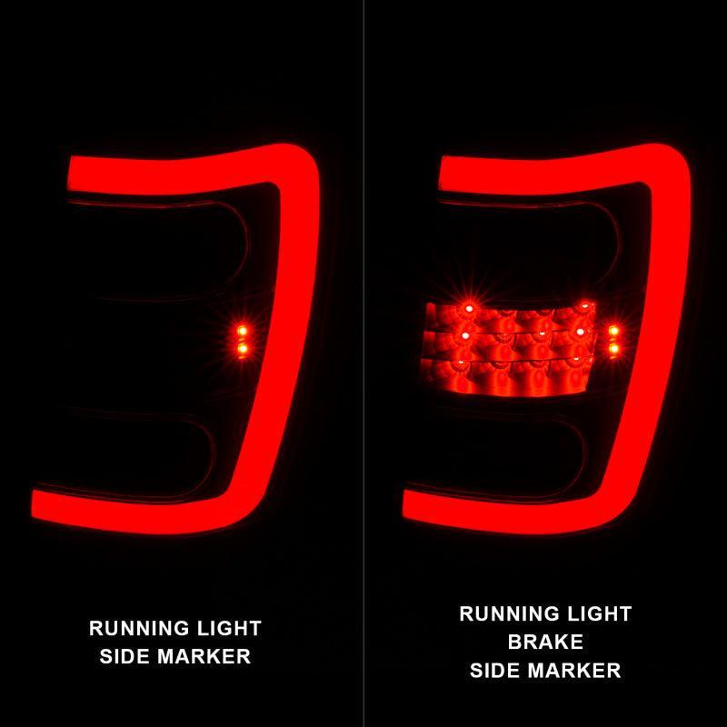ANZO 1999-2004 Jeep Grand Cherokee LED Tail Lights w/ Light Bar Black Housing Clear Lens ANZO Tail Lights  AXOPROS