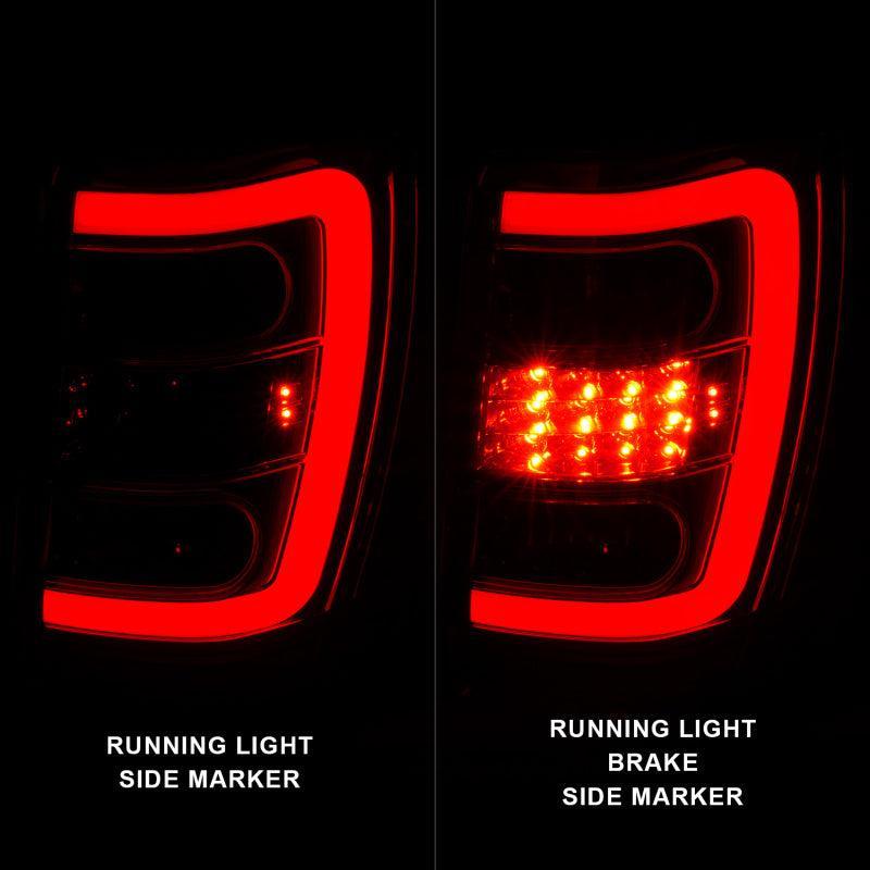 ANZO 1999-2004 Jeep Grand Cherokee LED Tail Lights w/ Light Bar Chrome Housing Red/Clear Lens ANZO Tail Lights AXOPROS