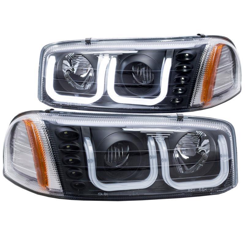 ANZO 1999-2006 Gmc Sierra 1500 Projector Headlights w/ U-Bar Black ANZO Headlights AXOPROS