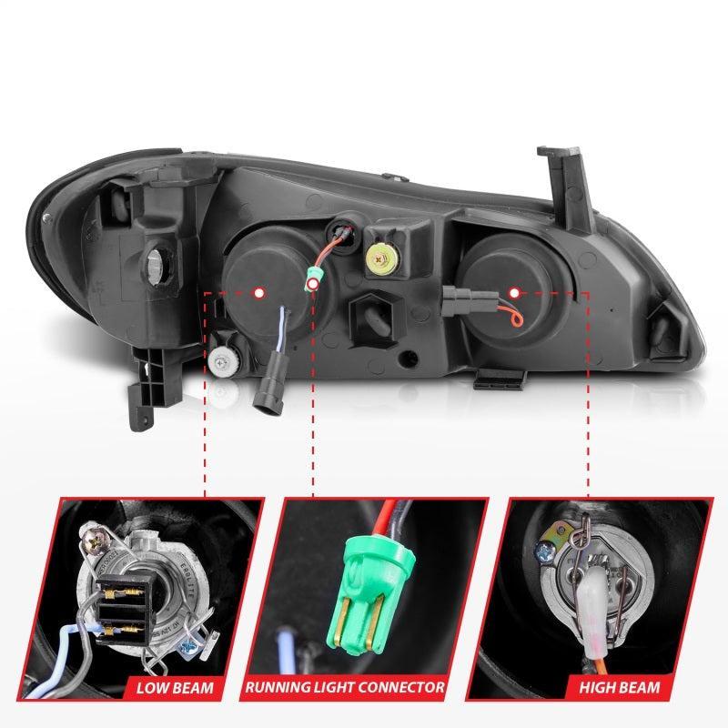 ANZO 2000-2004 Infiniti I30 Projector Headlights w/ Halo Chrome ANZO Headlights AXOPROS