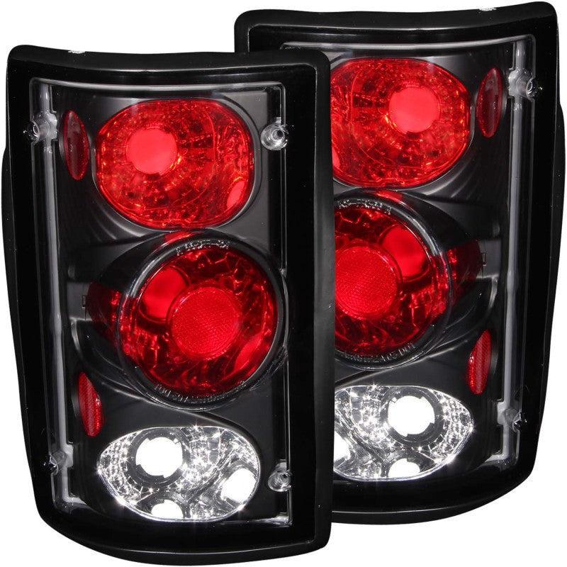 ANZO 2000-2005 Ford Excursion Taillights Black ANZO Tail Lights AXOPROS