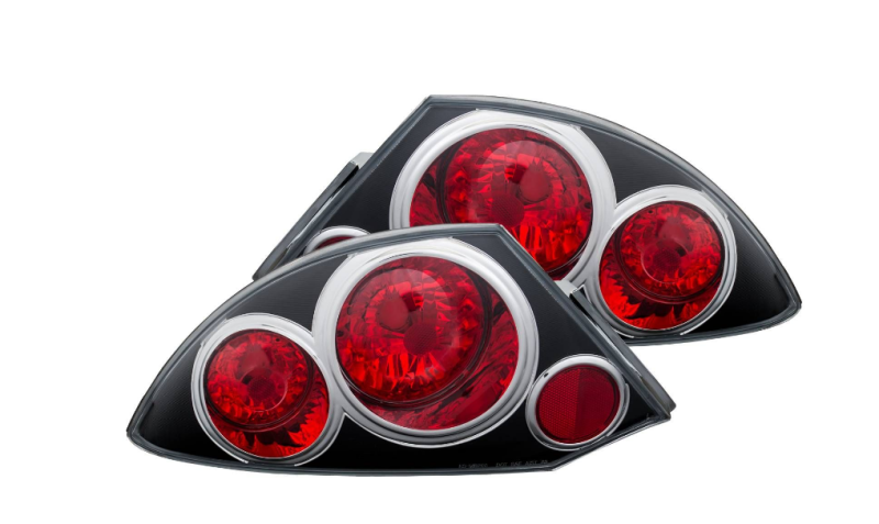 ANZO 2000-2005 Mitsubishi Eclipse Taillights Black ANZO Tail Lights  AXOPROS