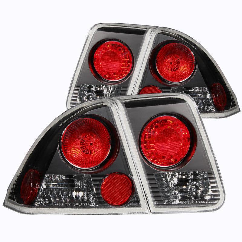 ANZO 2001-2004 Honda Civic Taillights Black ANZO Tail Lights AXOPROS