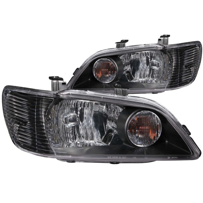 ANZO 2002-2003 Mitsubishi Lancer Crystal Headlights Black ANZO Headlights AXOPROS