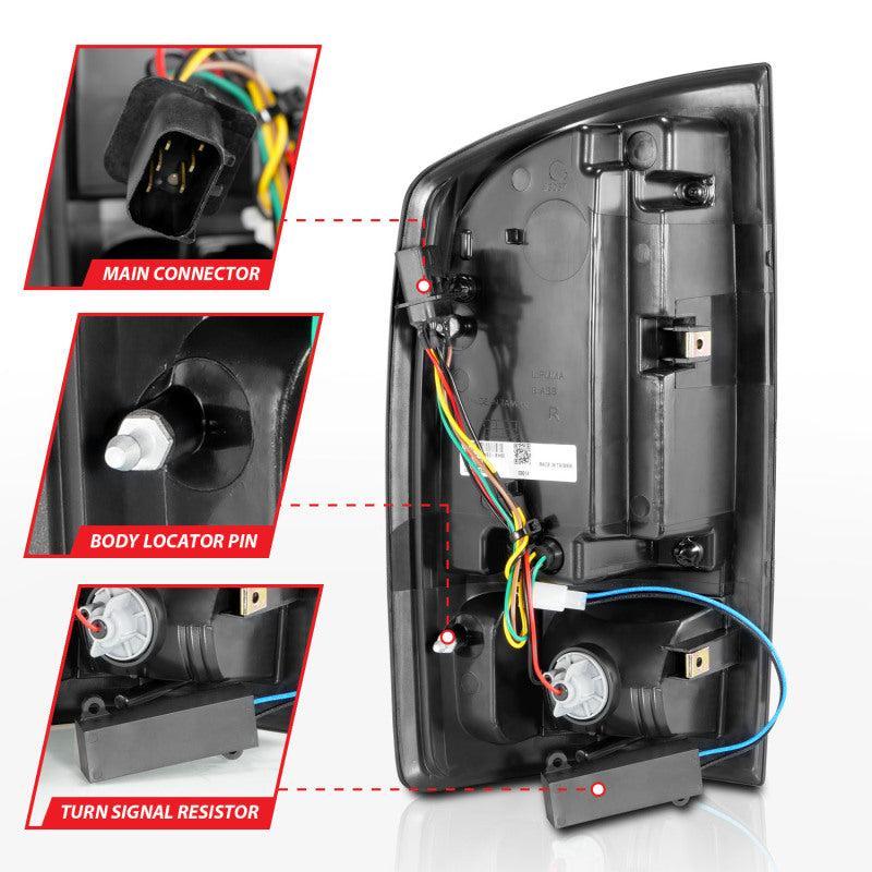 ANZO 2002-2006 Dodge  Ram 1500 LED Tail Lights w/ Light Bar Black Housing Clear Lens ANZO Tail Lights  AXOPROS