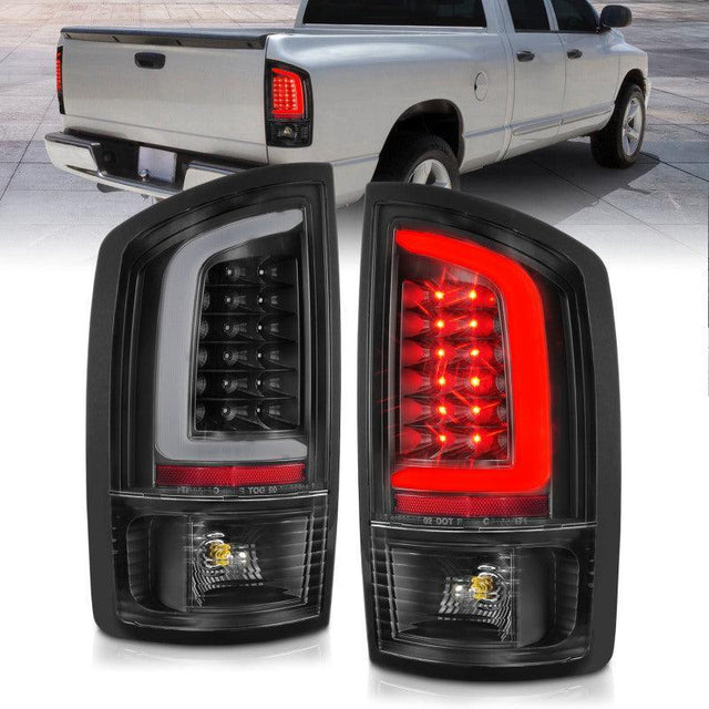 ANZO 2002-2006 Dodge  Ram 1500 LED Tail Lights w/ Light Bar Black Housing Clear Lens ANZO Tail Lights  AXOPROS