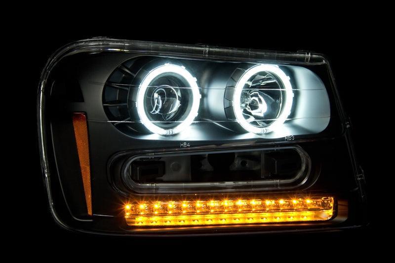 ANZO 2002-2009 Chevrolet Trailblazer Projector Headlights w/ Halo Black ANZO Headlights AXOPROS