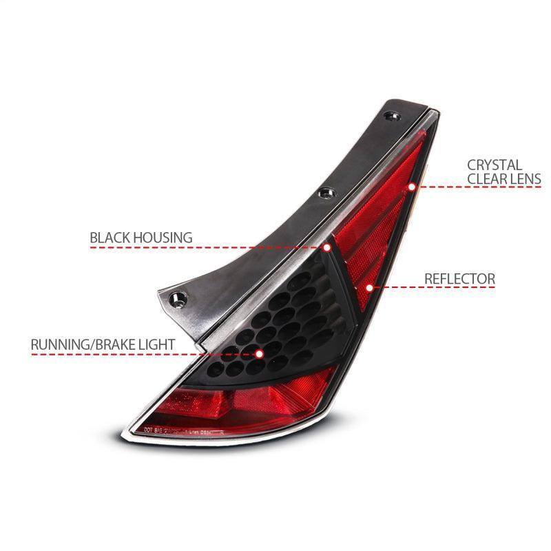 ANZO 2003-2005 Nissan 350Z LED Taillights Black ANZO Tail Lights AXOPROS