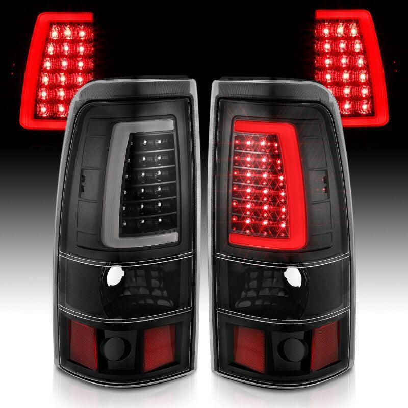 ANZO 2003-2006 Chevy Silverado 1500 LED Taillights Plank Style Black w/Clear Lens ANZO Tail Lights  AXOPROS