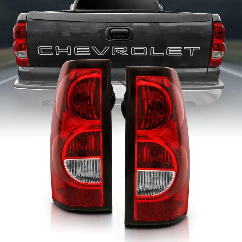 ANZO 2004-2007 Chevy Silverado Taillight Red/Clear Lens w/Black Trim (OE Replacement) ANZO Tail Lights  AXOPROS