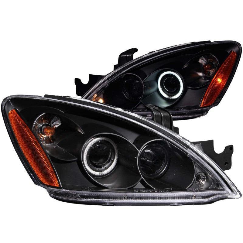 ANZO 2004-2007 Mitsubishi Lancer Projector Headlights w/ Halo Black (CCFL) ANZO Headlights AXOPROS