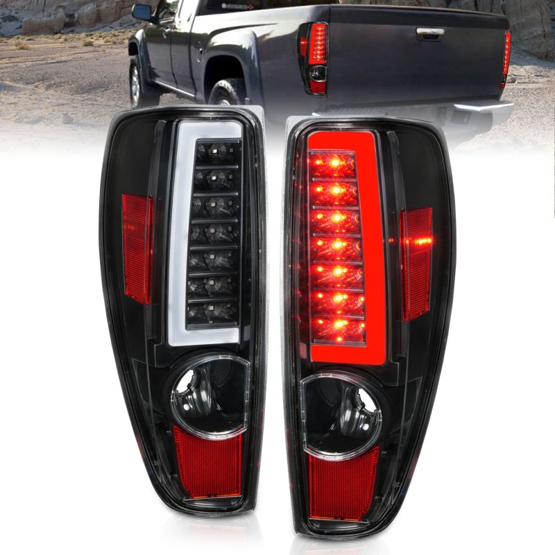 ANZO 2004-2012 Chevrolet Colorado/ GMC Canyon LED Tail Lights w/ Light Bar Black Housing ANZO Tail Lights  AXOPROS