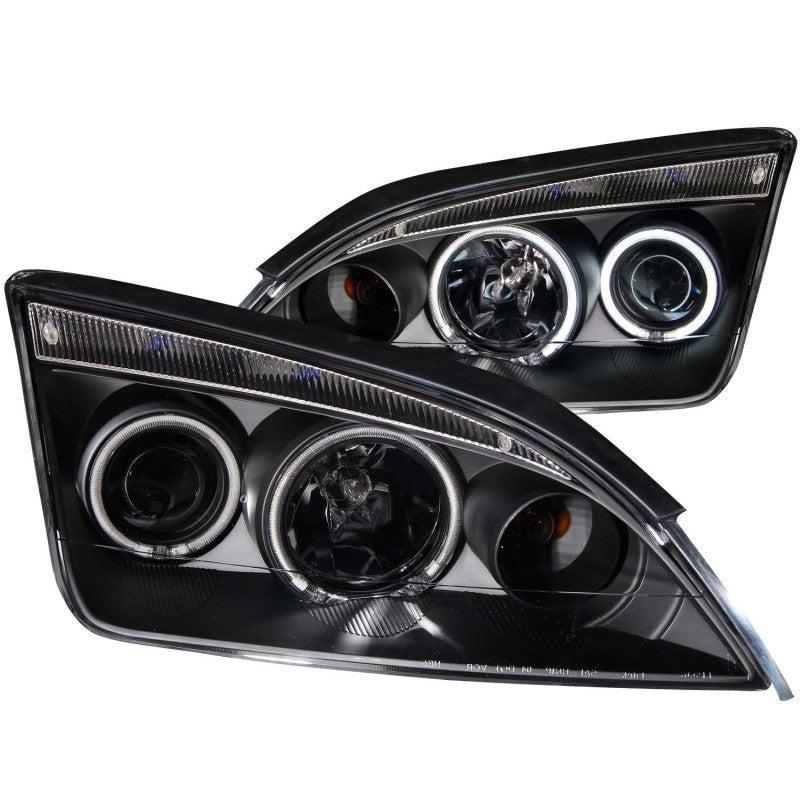 ANZO 2005-2007 Ford Focus Projector Headlights w/ Halo Black ANZO Headlights AXOPROS