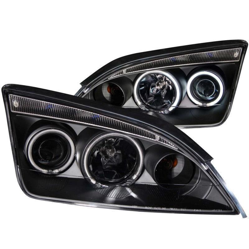 ANZO 2005-2007 Ford Focus Projector Headlights w/ Halo Black ANZO Headlights AXOPROS