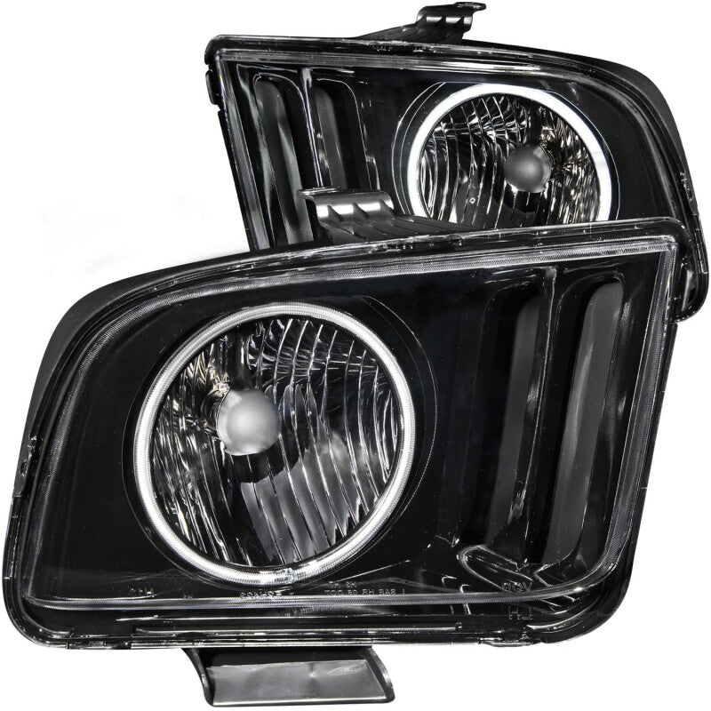 ANZO 2005-2009 Ford Mustang Crystal Headlights w/ Halo Black (CCFL) ANZO Headlights AXOPROS