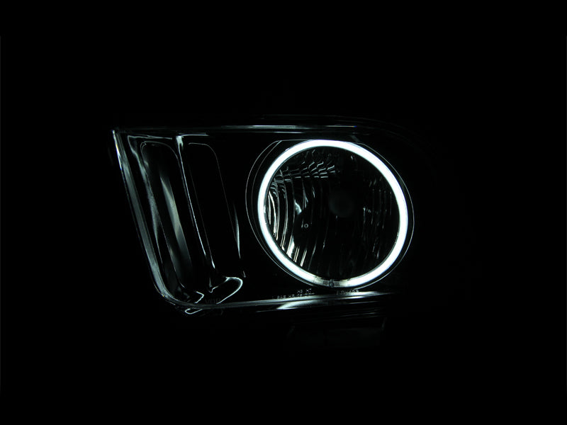 ANZO 2005-2009 Ford Mustang Crystal Headlights w/ Halo Black (CCFL) ANZO Headlights AXOPROS
