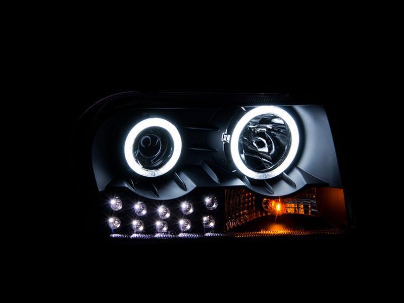 ANZO 2005-2010 Chrysler 300 Projector Headlights w/ Halo Black (Does Not Fit S Models) ANZO Headlights AXOPROS