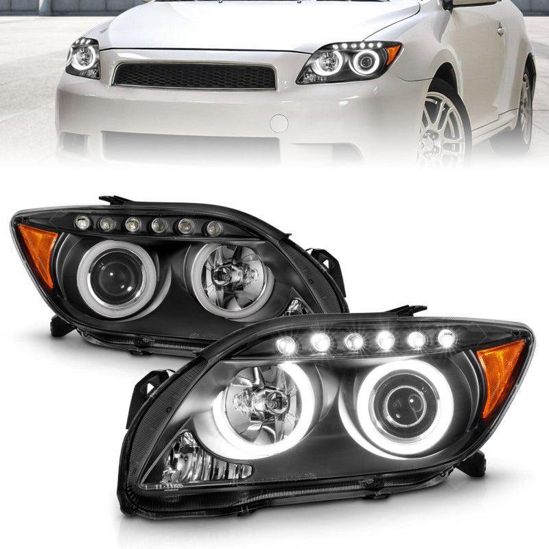 ANZO 2005-2010 Scion Tc Projector Headlights w/ Halo Black (CCFL) ANZO Headlights AXOPROS