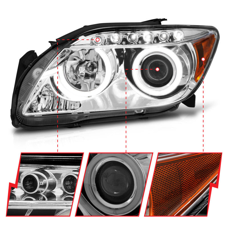 ANZO 2005-2010 Scion Tc Projector Headlights w/ Halo Chrome (CCFL) ANZO Headlights AXOPROS