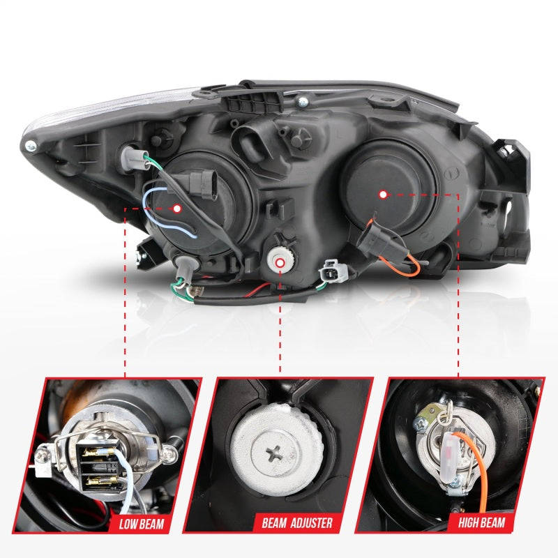 ANZO 2005-2010 Scion Tc Projector Headlights w/ Halo Chrome (CCFL) ANZO Headlights AXOPROS