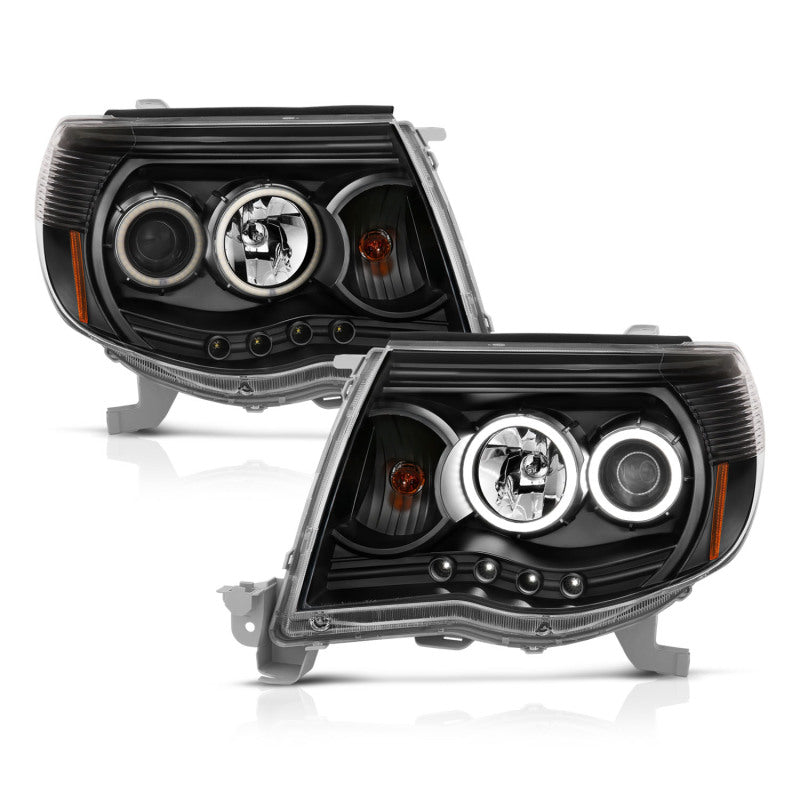 ANZO 2005-2011 Toyota Tacoma Projector Headlights w/ Halo Black ANZO Headlights AXOPROS