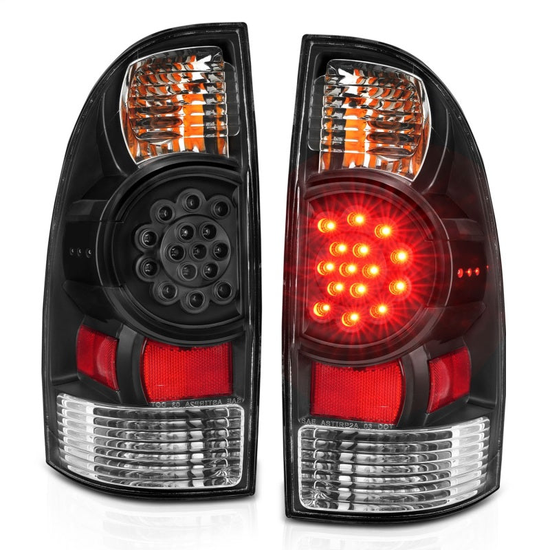 ANZO 2005-2015 Toyota Tacoma LED Taillights Black ANZO Tail Lights  AXOPROS