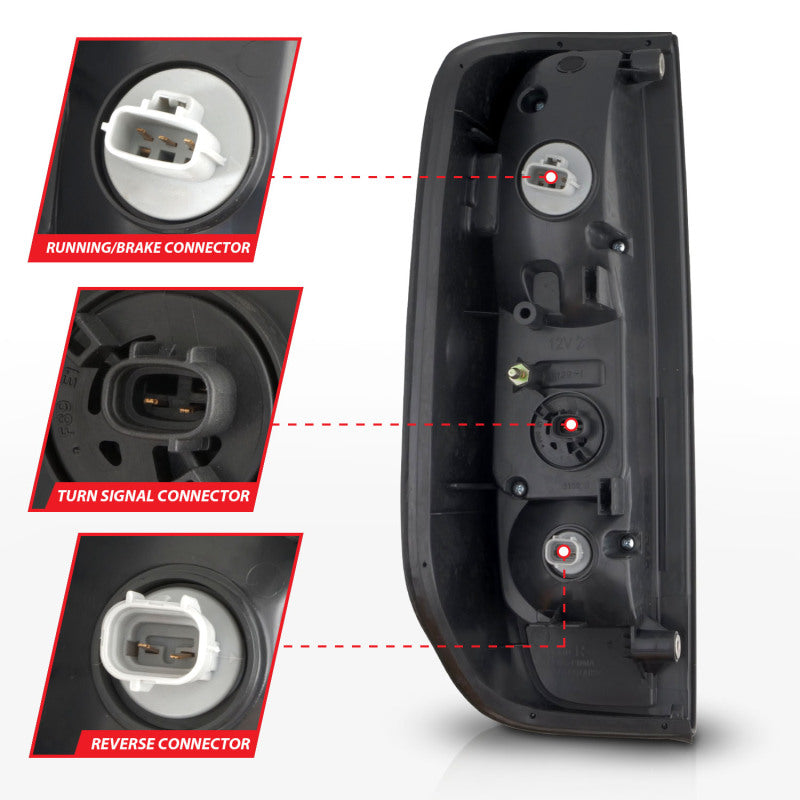 ANZO 2005-2021 Nissan Frontier LED Taillights Black Housing/Smoke Lens ANZO Tail Lights AXOPROS