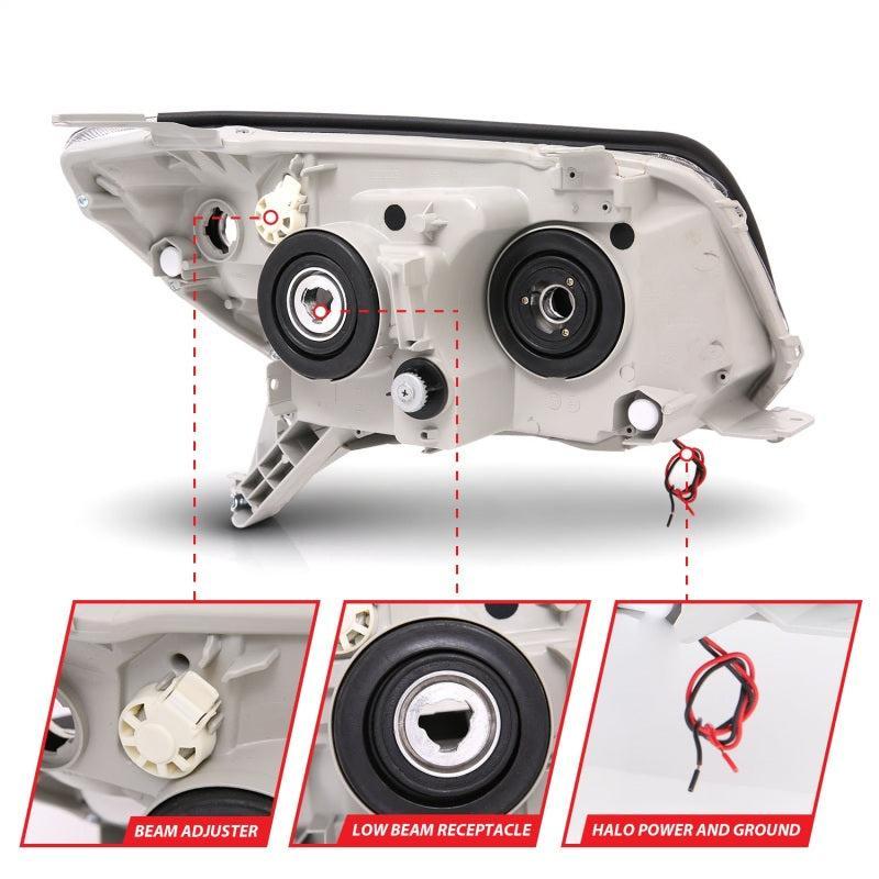 ANZO 2006-2009 Toyota 4Runner Projector Headlights w/ Halo Black ANZO Headlights AXOPROS