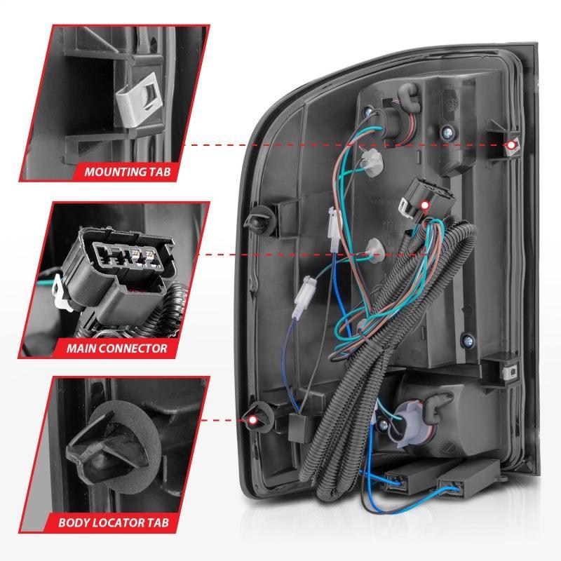 ANZO 2007-2013 Chevrolet Silverado1500/ 2500/ 3500 LED Tail Lights w/ Light Bar Black Housing Smoke ANZO Tail Lights  AXOPROS