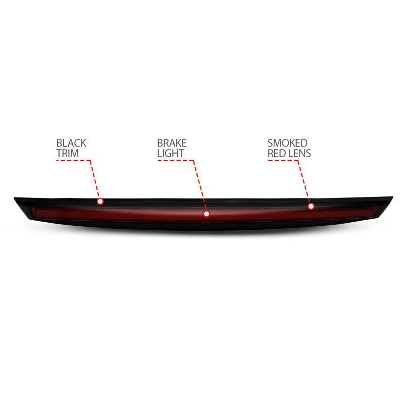 ANZO 2007-2014 Chevrolet Suburban 1500 LED 3rd Brake Light Black Housing Smoke Lens w/ Spoiler 1pc ANZO Lights Corner AXOPROS
