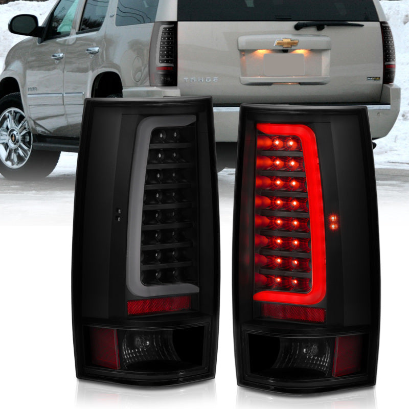 ANZO 2007-2014 Chevy Tahoe LED Taillight Plank Style Black w/Smoke Lens ANZO Tail Lights AXOPROS