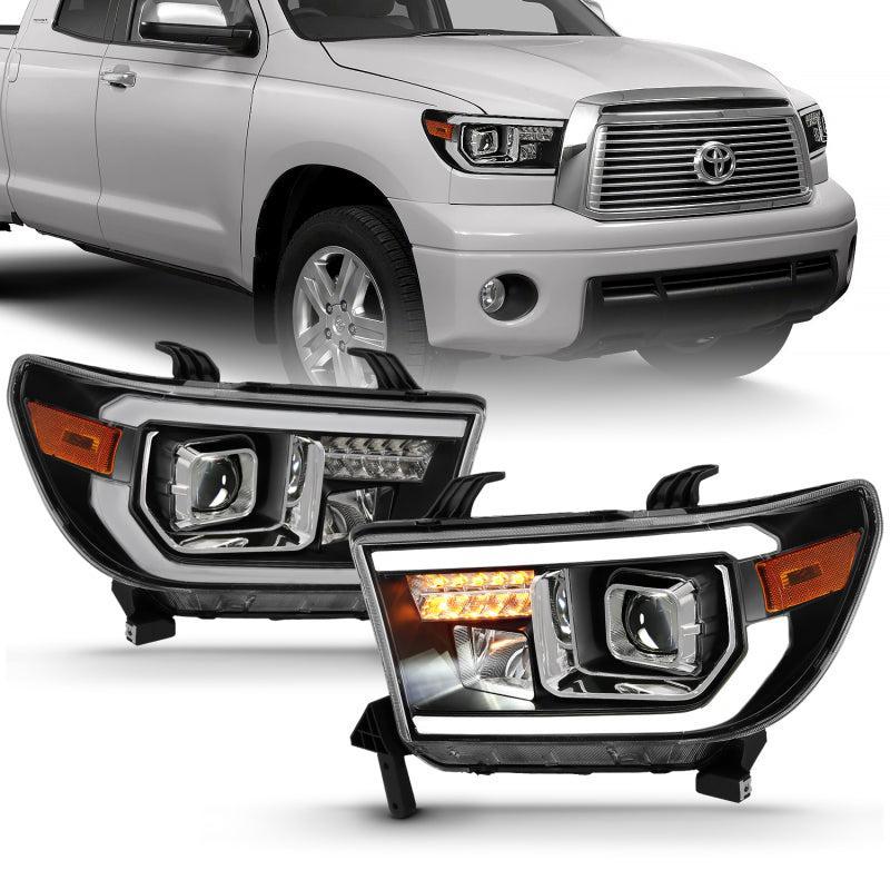 ANZO 2007-2014 Toyota Tundra Projector Light Bar H.L Black Amber(Led High Beam) (Halogen Version) ANZO Headlights AXOPROS