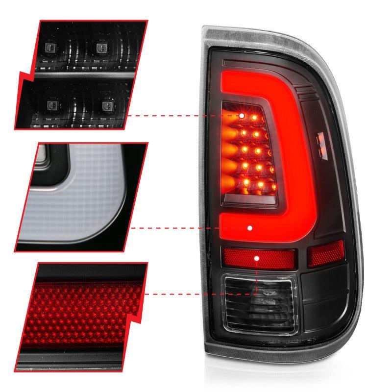 ANZO 2008-2016 Ford F-250 LED Taillights Black Housing Clear Lens (Pair) ANZO Tail Lights  AXOPROS