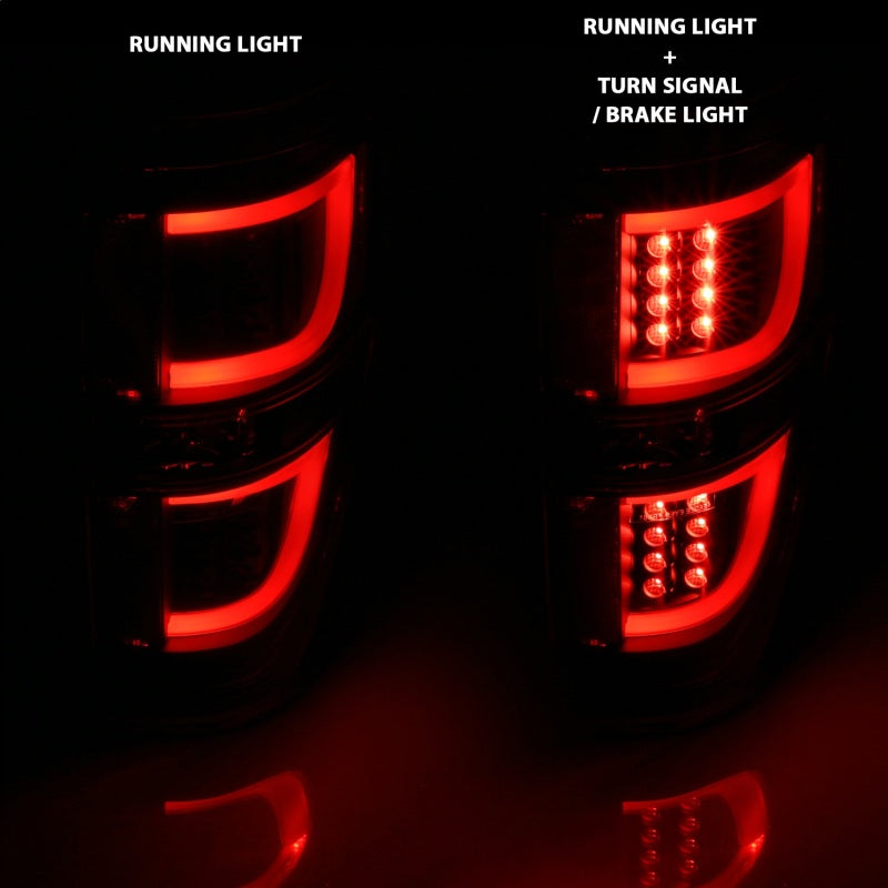 ANZO 2009-2013 Ford F-150 LED Taillights Black ANZO Tail Lights AXOPROS
