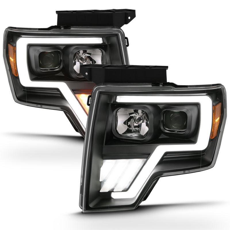 ANZO 2009-2013 Ford F-150 Projector Light Bar G4 Switchback H.L.Black Amber ANZO Headlights AXOPROS