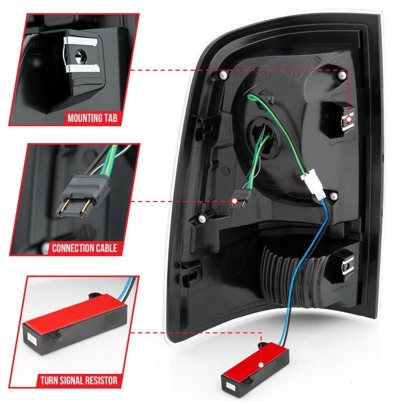 ANZO 2009-2018 Dodge Ram 1500 LED Taillight Plank Style Black w/Smoke Lens ANZO Tail Lights  AXOPROS