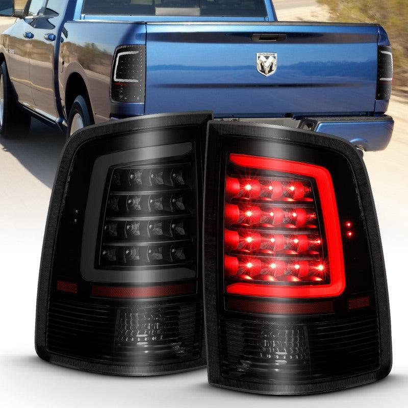 ANZO 2009-2018 Dodge Ram 1500 LED Taillight Plank Style Black w/Smoke Lens ANZO Tail Lights  AXOPROS