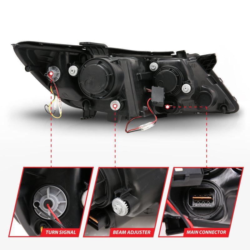 ANZO 2011-2013 Kia Optima Projector Headlights w/ Halo Black (CCFL) ANZO Headlights AXOPROS