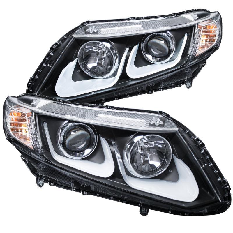 ANZO 2012-2015 Honda Civic Projector Headlights w/ U-Bar Black ANZO Headlights AXOPROS