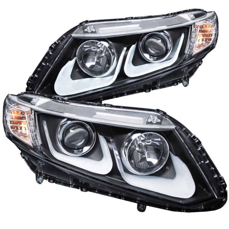ANZO 2012-2015 Honda Civic Projector Headlights w/ U-Bar Black ANZO Headlights AXOPROS