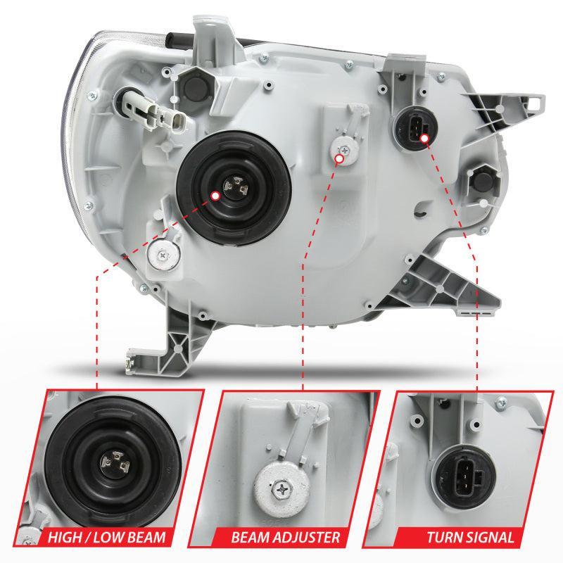 ANZO 2012-2015 Toyota Tacoma Crystal Headlights Black ANZO Headlights AXOPROS