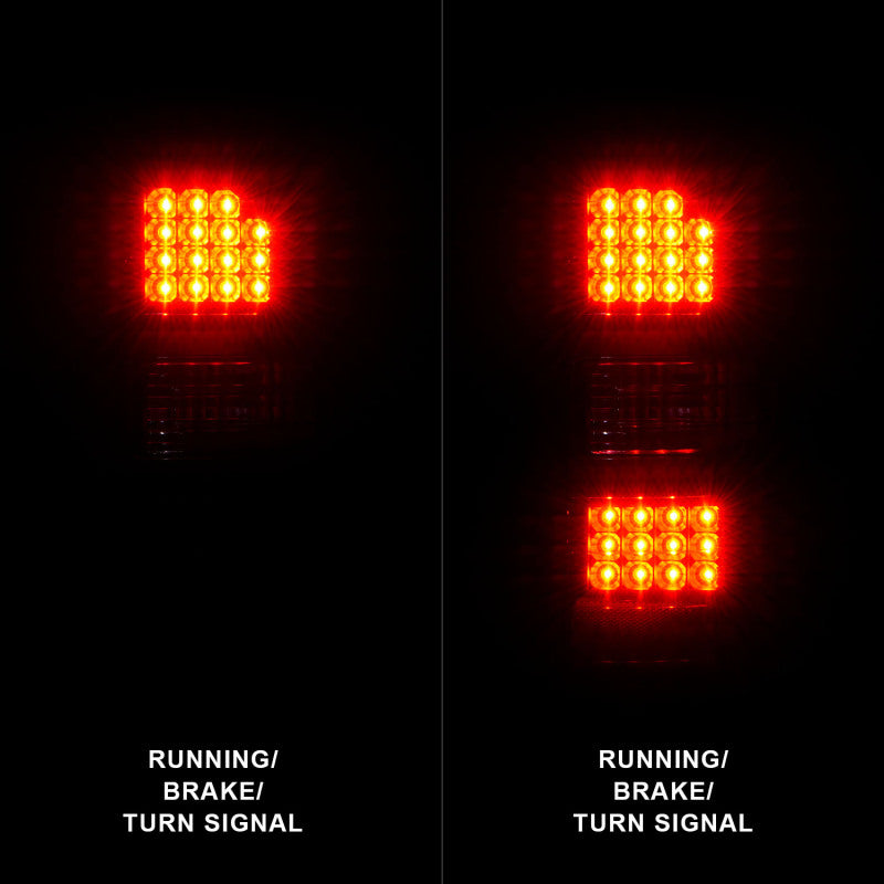 ANZO 2014-2018 GMC Sierra LED Tail Lights Black Housing Clear Lens ANZO Tail Lights AXOPROS