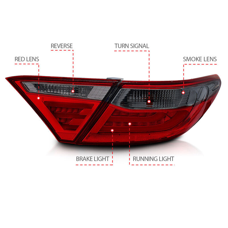 ANZO 2015-2016 Toyota Camry LED Taillights Smoke ANZO Tail Lights  AXOPROS