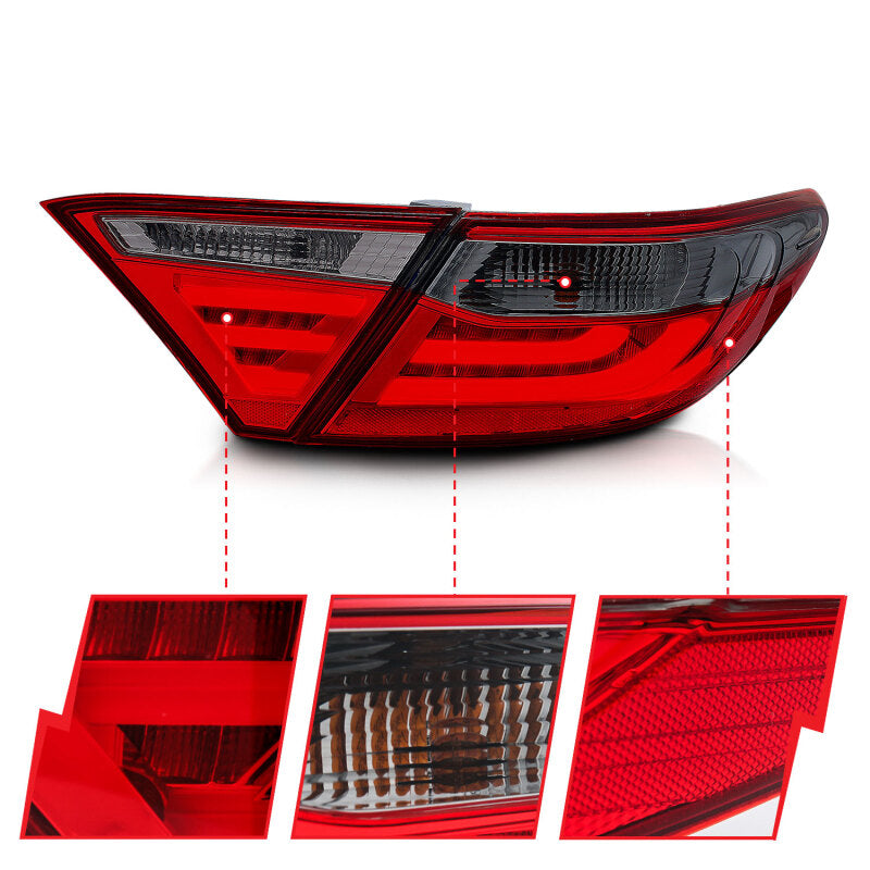 ANZO 2015-2016 Toyota Camry LED Taillights Smoke ANZO Tail Lights  AXOPROS
